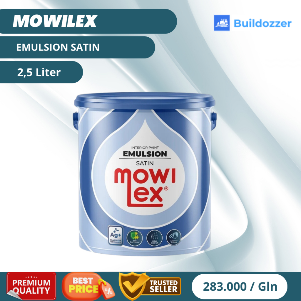 Mowilex Emulsion Satin Cat Tembok Interior Anti Bakteri - 2.5 L