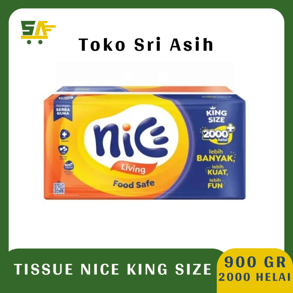 Tissue Nice 900 Gr Kemasan Baru ( 2000 Helai ) - Tissue - Tissue Hemat - Tissue Besar - Tisu Wajah -