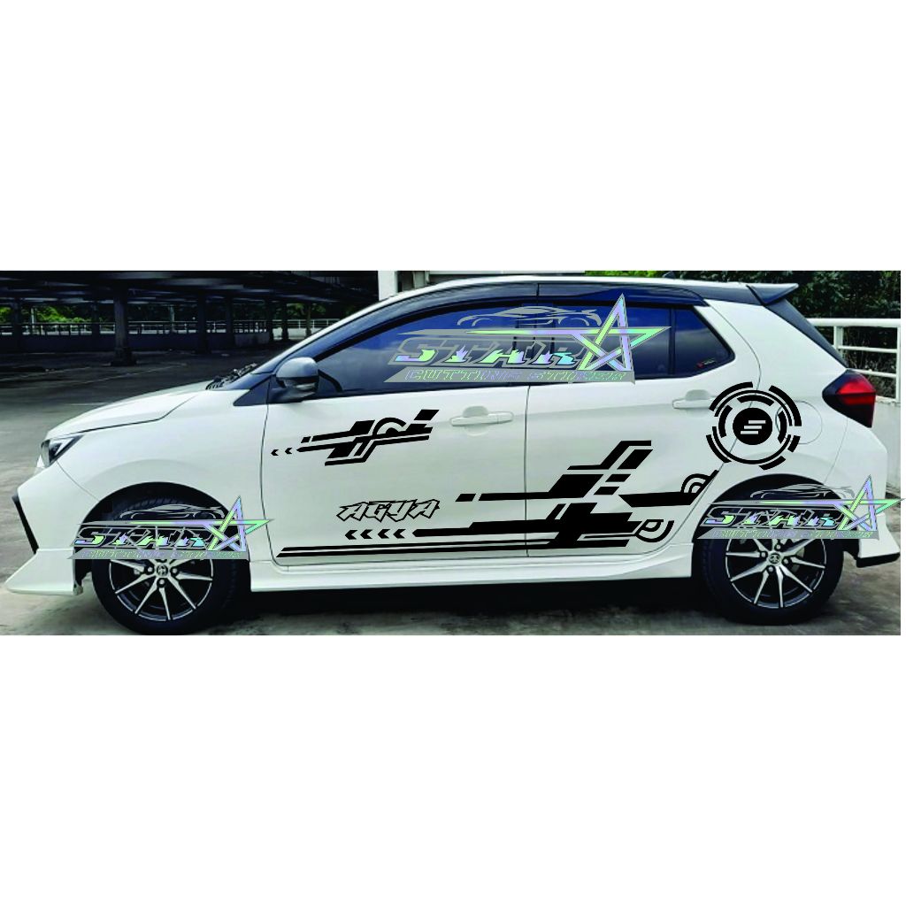 cutting sticker list minimalis stiker mobil ayla agya calya honda brio jazz stiker universal