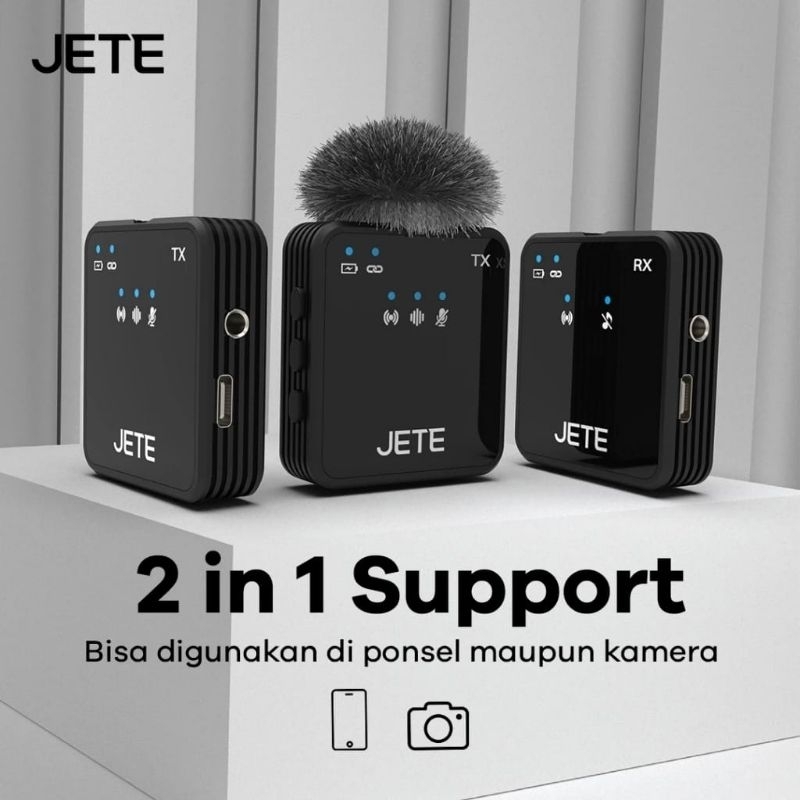 Mic Jete MX1, Mic wireless, clip on, Microphone, Mic 2 in 1, Garansi resmi 2th