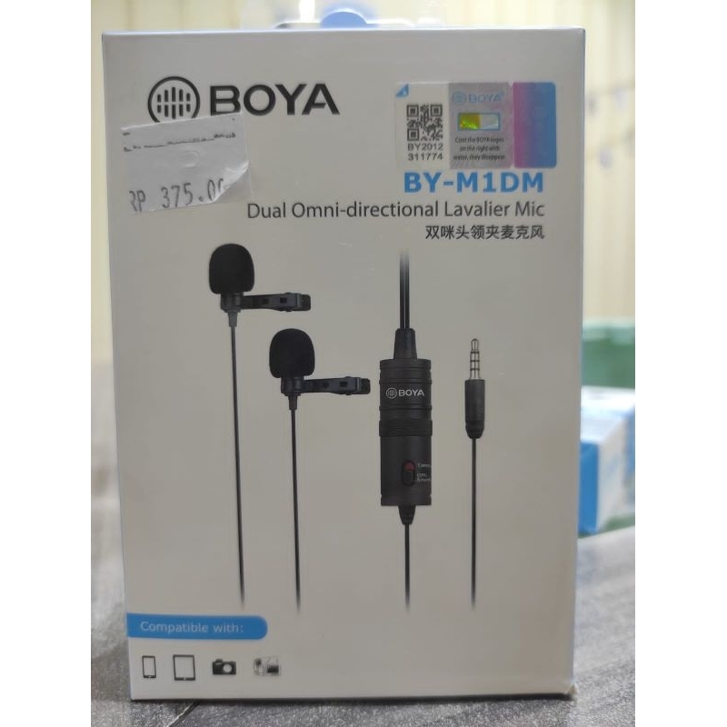 Mic clip on Boya M1DM, mic clip on kamera, mic clip on hp, ORIGINAL 100%, Garansi resmi