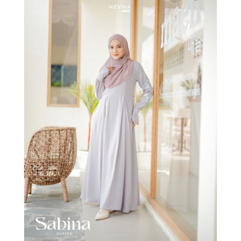 SABINA DRESS BY NEYNA GAMIS MUSLIMAH ABG MOTIF BUNGA BEST SELLER