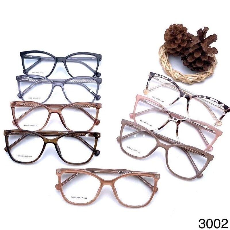 nnkacamata frame cat eye kotak wanita plastik 3002