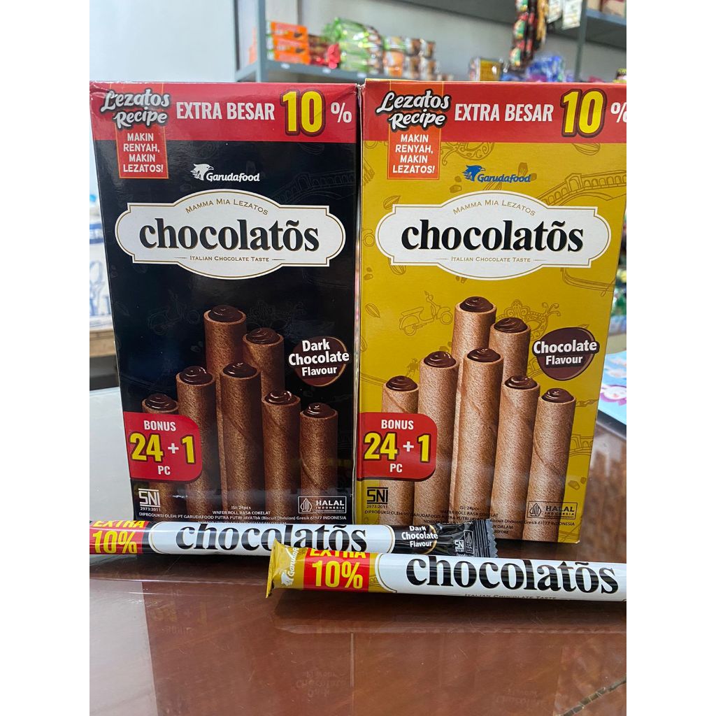 

Chocolatos Wafer Roll Extra 25pcs @14+1.4gram