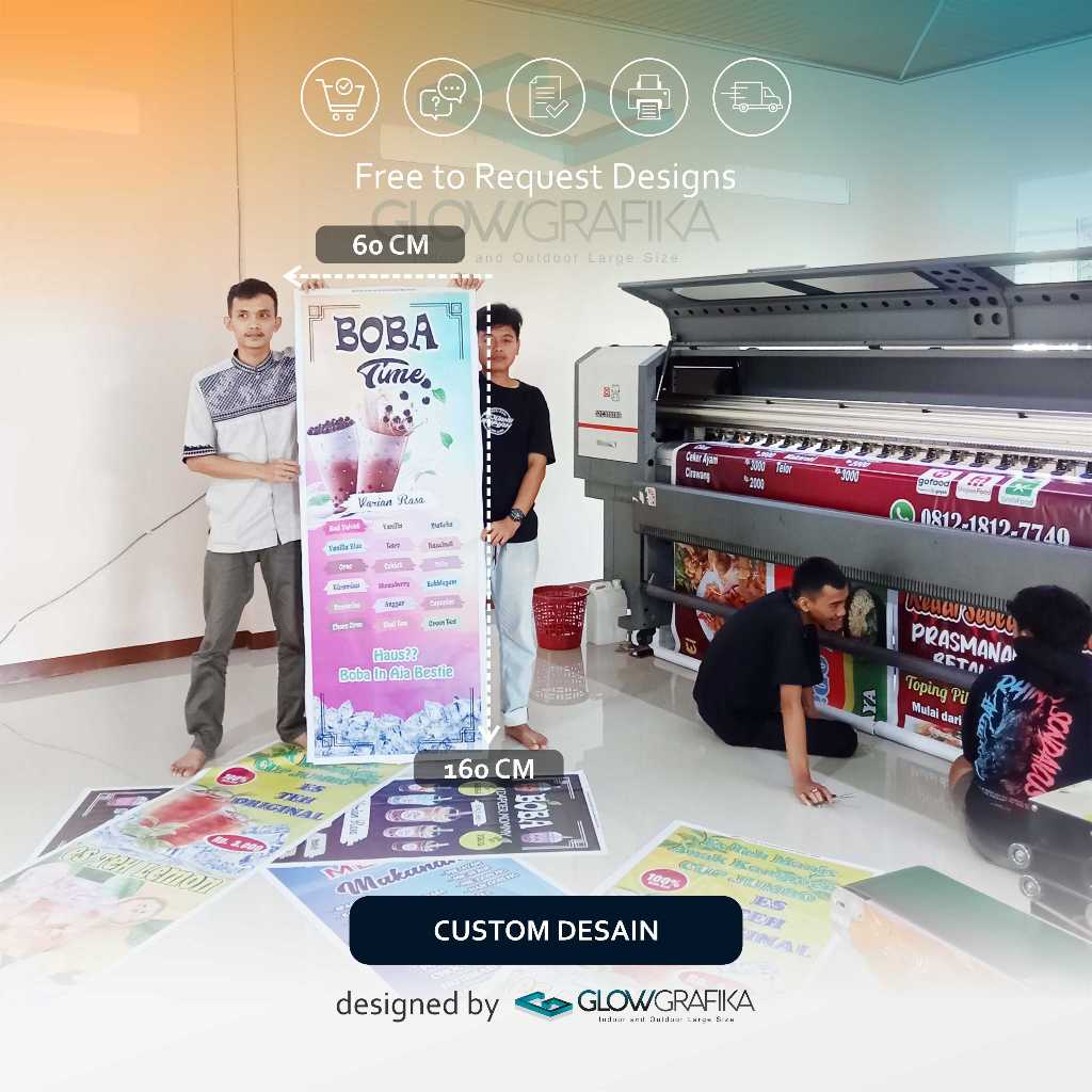 Banner Spanduk Minuman Boba Drink Free Custom A