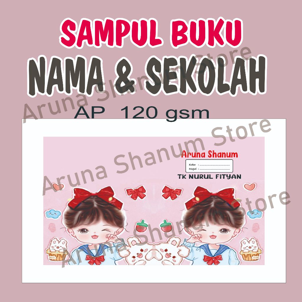 

Sampul Aesthetic Lucu Custom Nama Sekolah ANTI Air Glossy