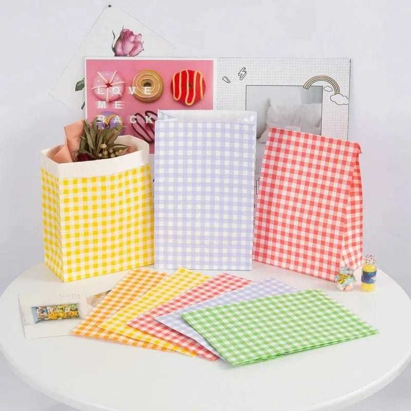 Leeopard (10Pcs)Korean Paper Bag Tas Snack Kantong Kertas Gift Bag Pembungkus Kue Kering Mini