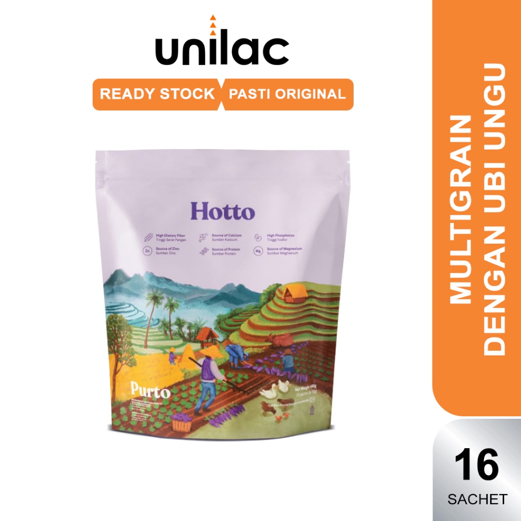 

Hotto Purto Multigrain 1 Pouch 16 Sachet - Makanan Sehat Pengganti Sarapan / Meal Replacement