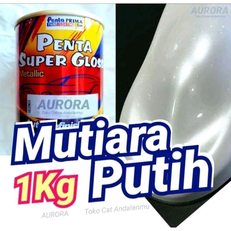 Cat Penta Super Gloss 1Kg  Mutiara Lembayung Pearl Sparkle Met 5461-0805 Putih Mutiara Lembayung Mut