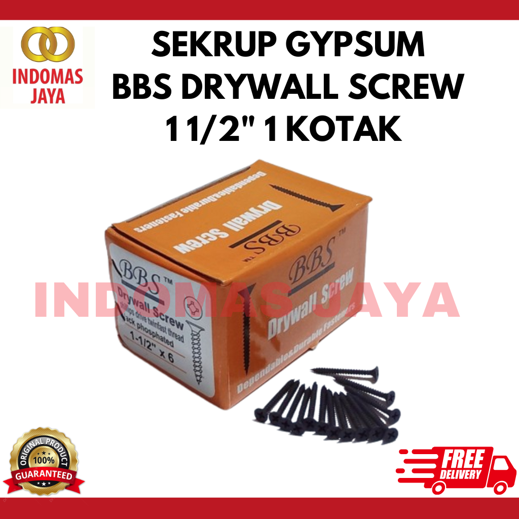 Sekrup Gypsum - Gibsum 1 1/2inch - 1 1/2" Ameritech BBS (1 KOTAK) - Sekrup Skrup Drywalls Drywall Gy