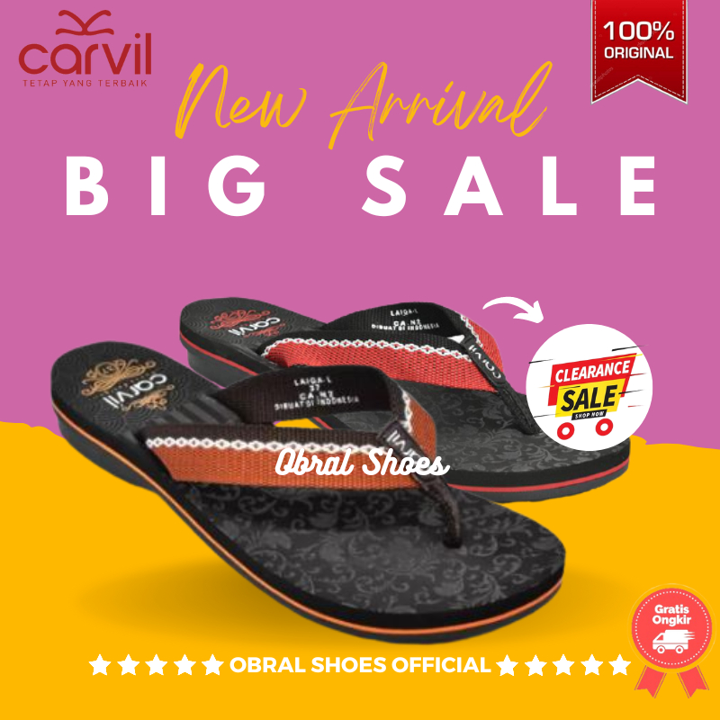 Sandal wanita Carvil Laiqa-L | Tressa-l | Sandal Jepit Original Carvil