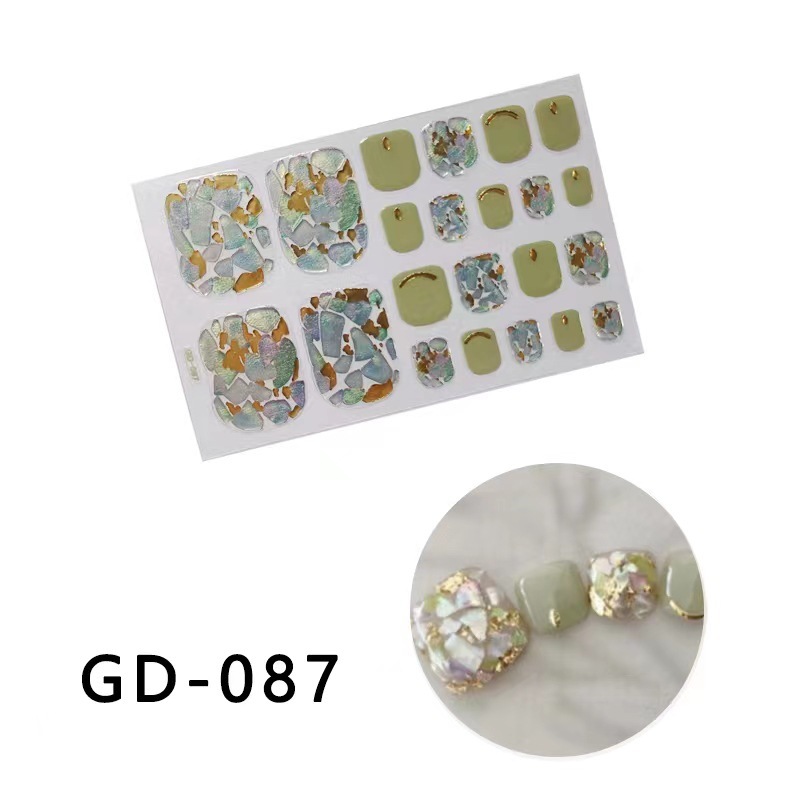 STIKER KUKU KAKI MOTIF 22PCS TEMPELAN KUKU KAKI CANTIK Nail Art Sticker GD