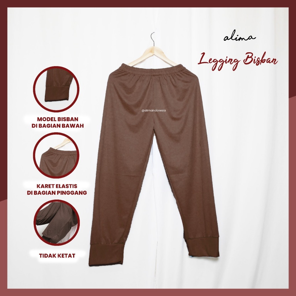 Legging Kaos Celamis Wanita Dewasa Muslimah Bisban dan Karet By Alima