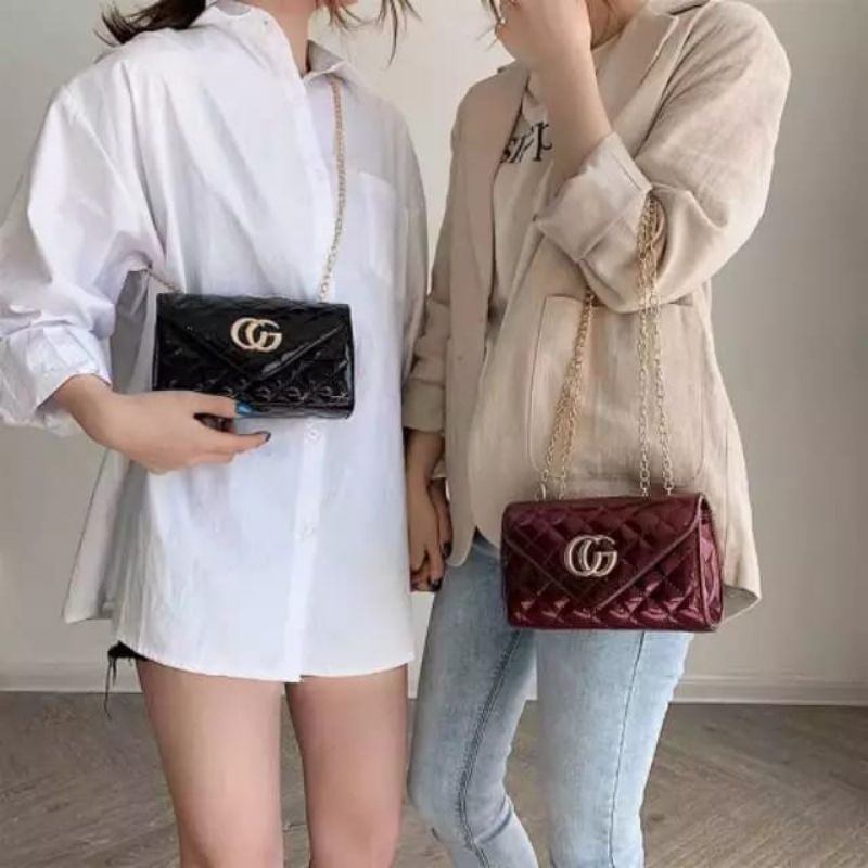 Tas selempang jait jait QUILTED CG Sling Bag fashion Korean style
