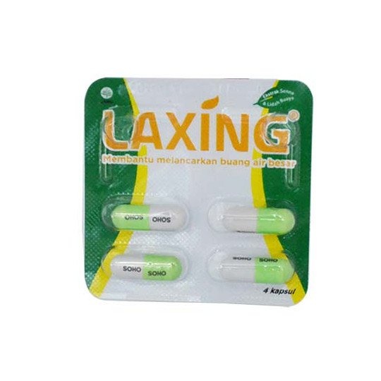 LAXING STRIP ISI 4 Kapsul - Obat Bantu Lancarkan BAB Langsing Diet