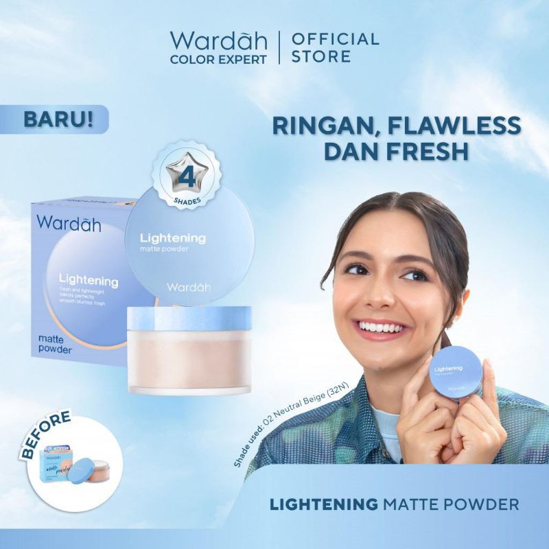Wardah Lightening Matte Loose Powder 20g | Bedak Tabur   Produk Wardah Lightening Loose