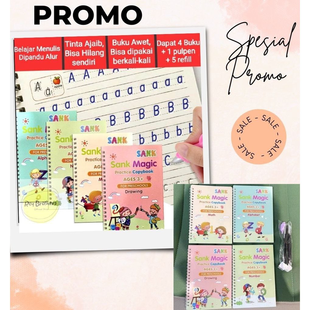 

Buku Sank 4IN1 Latihan Menulis Kaligrafi Sank Magic Practice Book Sank
