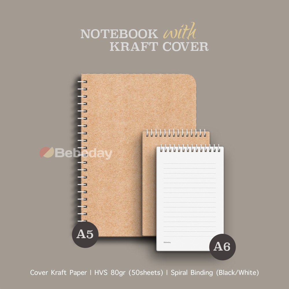 

Kraft Notebook | Notebook A5 | Buku Agenda A5 | Kraft Cover | Paket Notebook A5 & A6 | PROMO