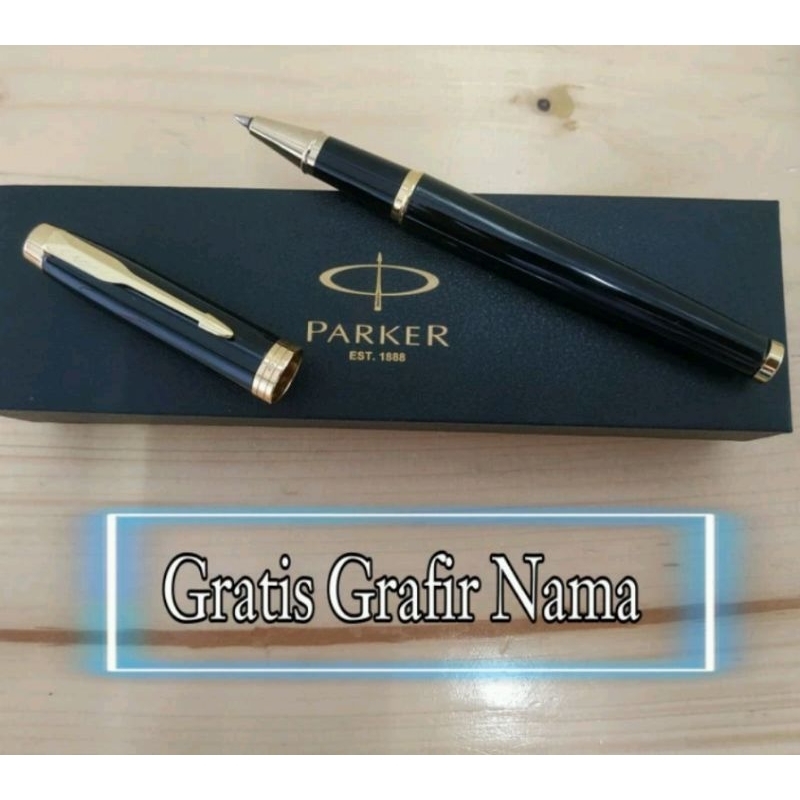 

Pulpen Parker RollerBall Black Metal Exlusive Gratis Grafir Nama
