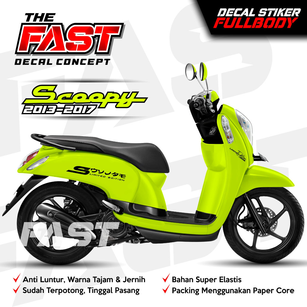 STIKER SCOOPY NEW 2013-2017 FULL BODY POLOS SIMPEL ANTI LUNTUR BISA COD Decal Stiker Scoopy 2013-201