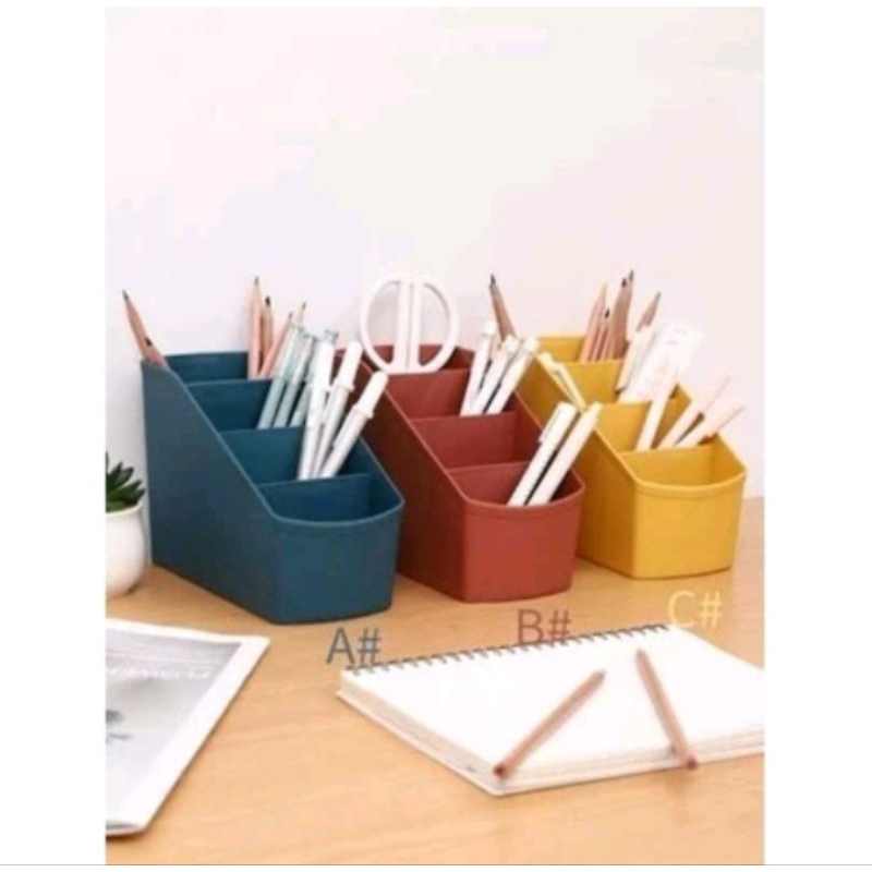 

Tempat Penyimpanan ATK Pena Pensil / Rak Organizer Tempat Alat Tulis 4 Sekat
