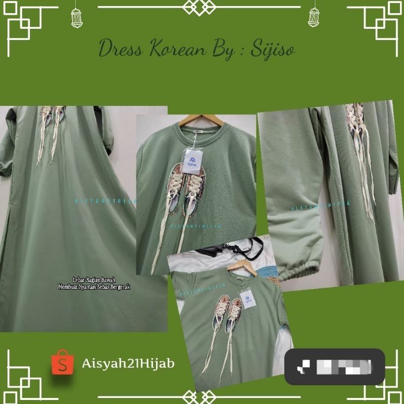 Aisyah21Hijab | Dress Korean | By : Sijiso | Sage