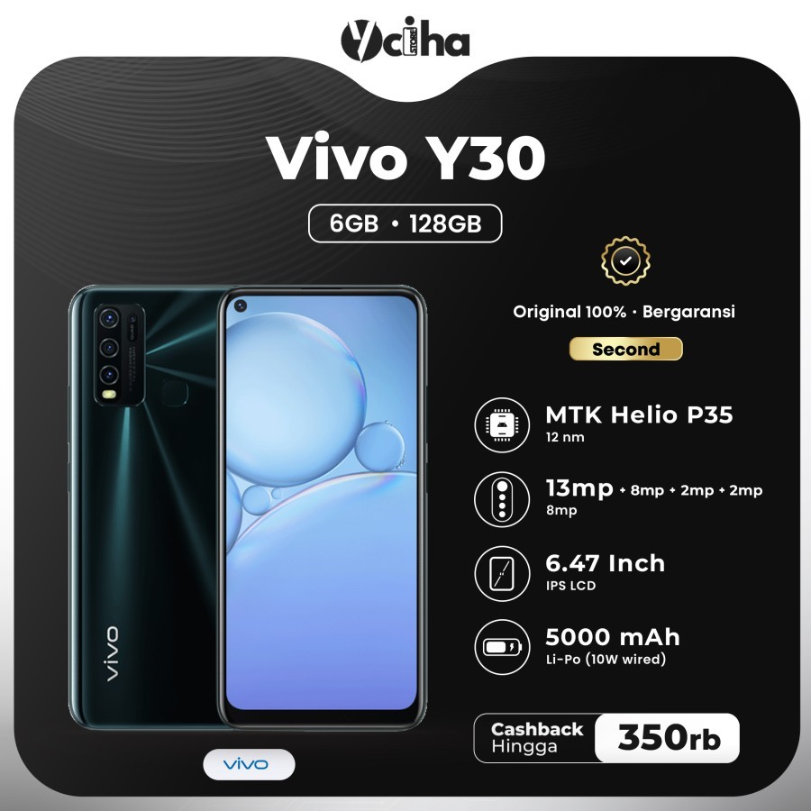 Vivo Y30 6/128Gb Second Resmi