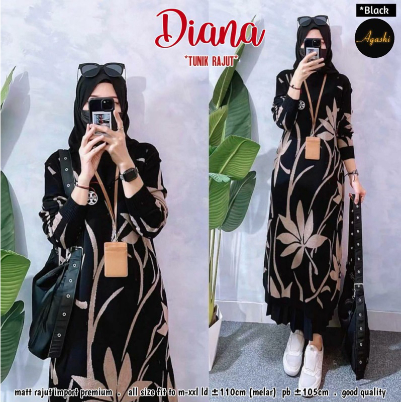 DIANA LONG TUNIK, TUNIK RAJUT IMPORT BEST SELLER RAJUT