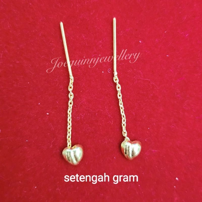 anting tusuk love Rante setengah gram