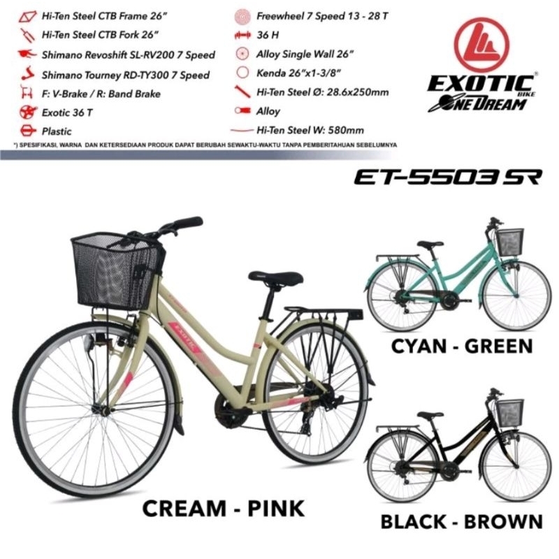 Sepeda Mini dewasa 24 26 inch City Bike Exotic ET 9788 MX 9788 GX ET 5503 SR 7speed 5503 mx 7 speed