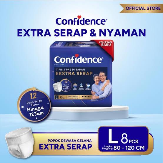 Confidence Popok Dewasa Lansia Pampers ekstra serap L8 M10