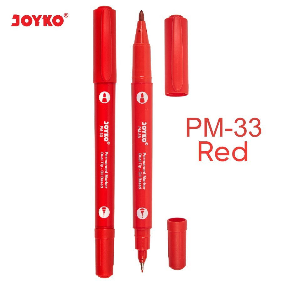 

Joyko Permanent Marker DUAL TIP / Spidol Permanen Joyko PM 33 RED