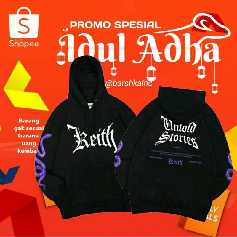 SWEATER HOODIE BOXY OVERSIZE UNTOLD BLACK • KEITH • HOODIE PRIA WANITA OVERSIZE