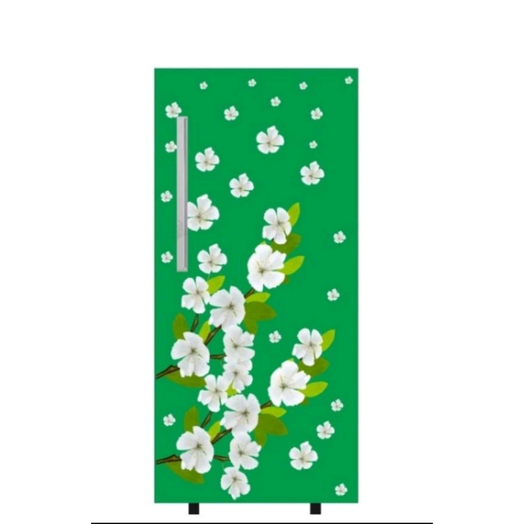 STIKER KULKAS 1 PINTU MOTIF BUNGA SAKURA TERMURAH DAN TERLARIS