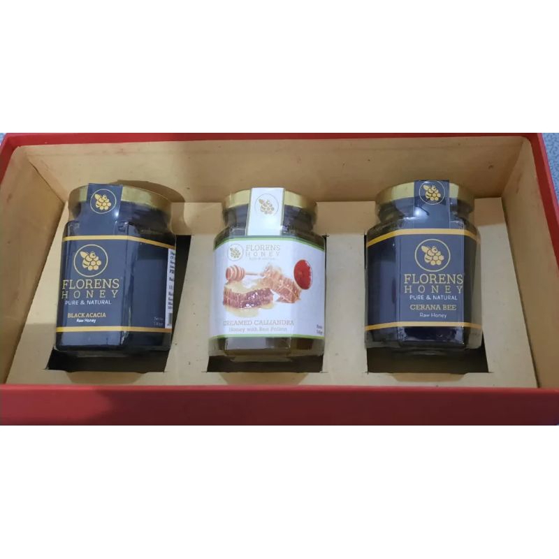 

Triple Cerana Hampers Florens Christmas Hampers - Blossom Trio NATURAL HONEY / UNPROCESSED HONEY