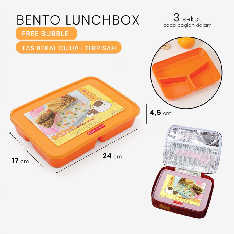 Kotak makan siang wadah makanan kotak makan jumbo cocok untuk anak dan dewasa lunch box tempat bekal