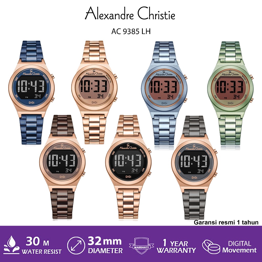 ALEXANDRE CHRISTIE WANITA AC 9385 JAM TANGAN ALEXANDER CHRISTIE WANITA DIGITAL ORIGINAL