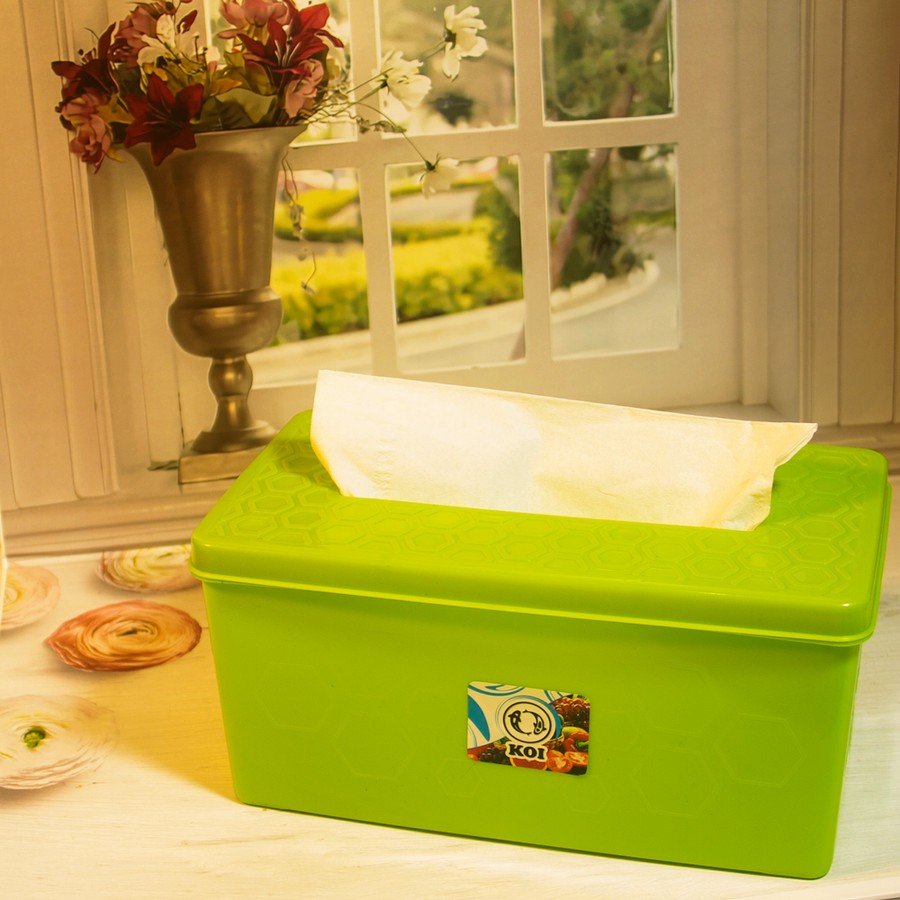 PAKET AGEN Koi Official - Kotak Tempat Tisu Estetik Tissue Box / Tisu Dispenser - Hijau