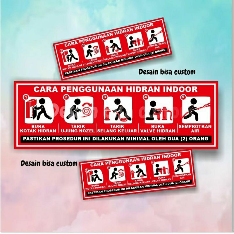 

stiker cara penggunaan hidran outdoor waterproof
