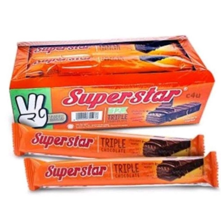 

Cuma satu hari Superstar Triple Cokelat 1 box isi 12 1 pcs