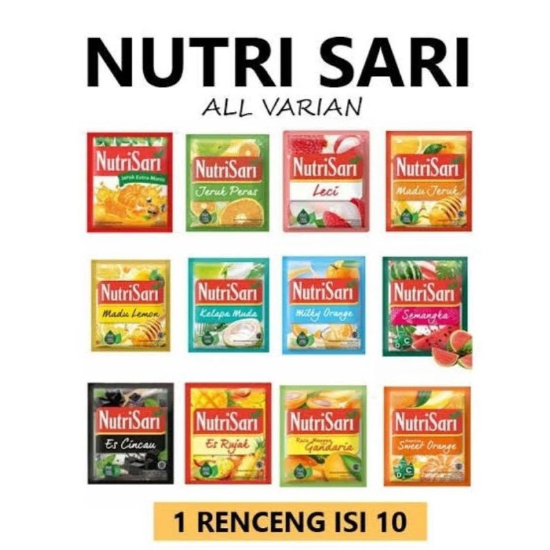 

Nutrisari renceng isi 10 sachet