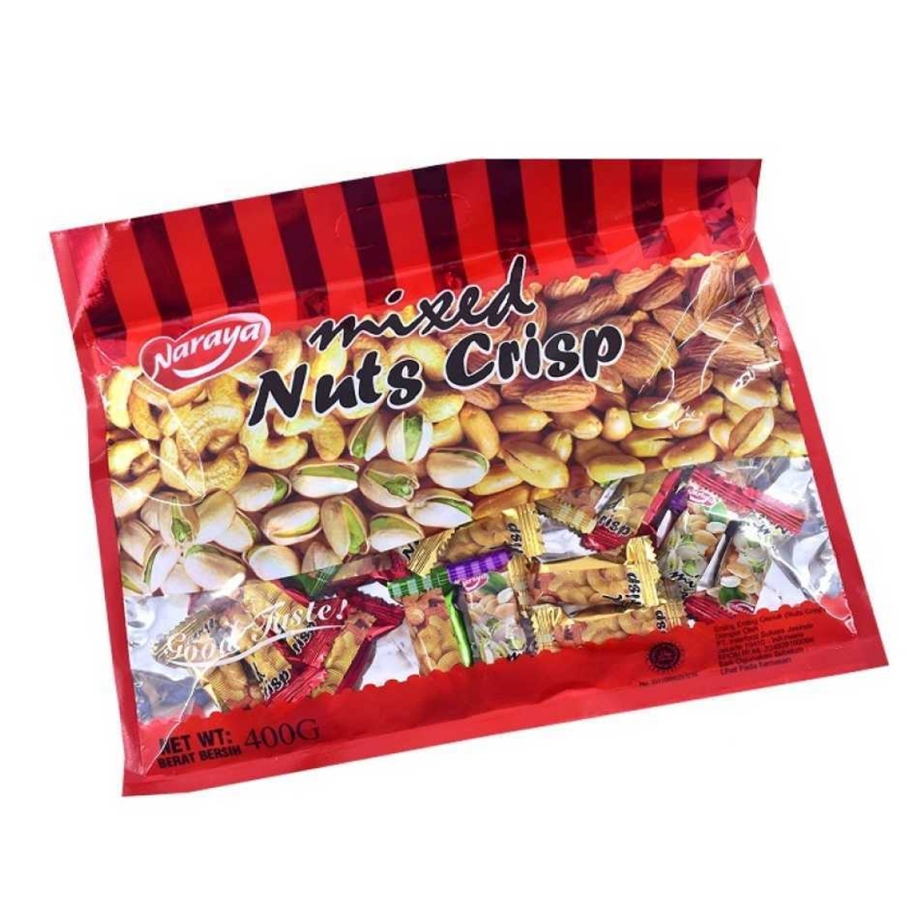 

Naraya Mixed Nuts Crisp 400 Gram Halal | Tingting Kacang Panggang | Permen Kacang Ting Ting Enting Gepuk