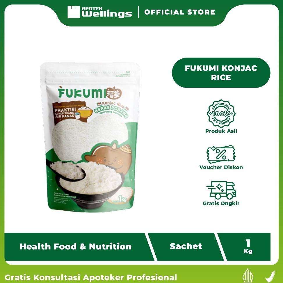 

Discount FUKUMI KONJAC RICE BERAS PORANG RENDAH KALORI 1 KG