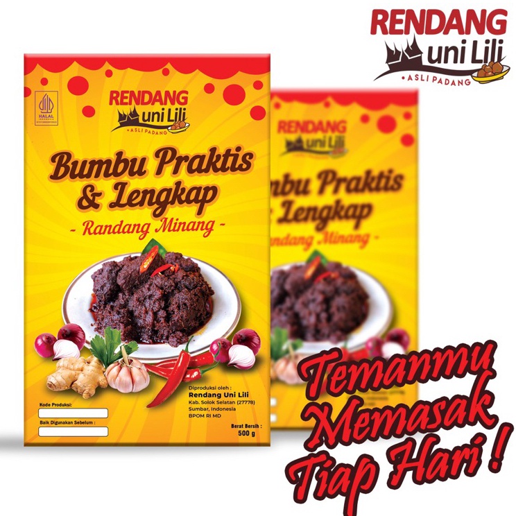 

Bestseller Bumbu Rendang Instan TANPA TAMBAH SANTAN Rendang uni lili Bumbu Rendang Praktis Lengkap utk 1 KG Daging Rendang Uni Lili BUMBU INSTAN