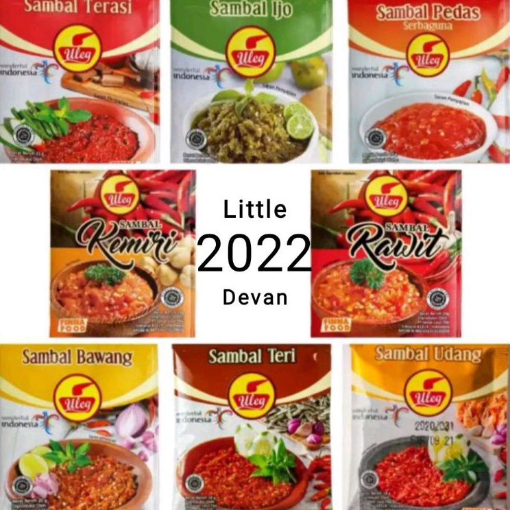 

Meroket finna sambel uleg terasi teri udang bawang rawit kemiri ijo 1 sachet