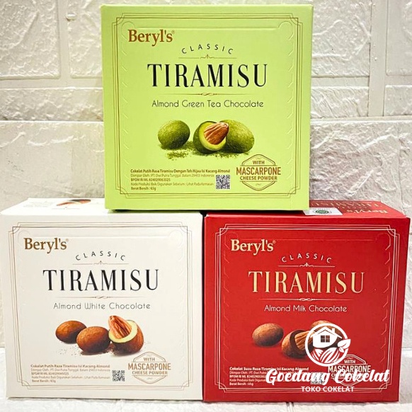 

Ready Beryls Beryls Coklat Cokelat Malaysia Classic Tiramisu Almond Green Tea Milk White Chocolate 65g