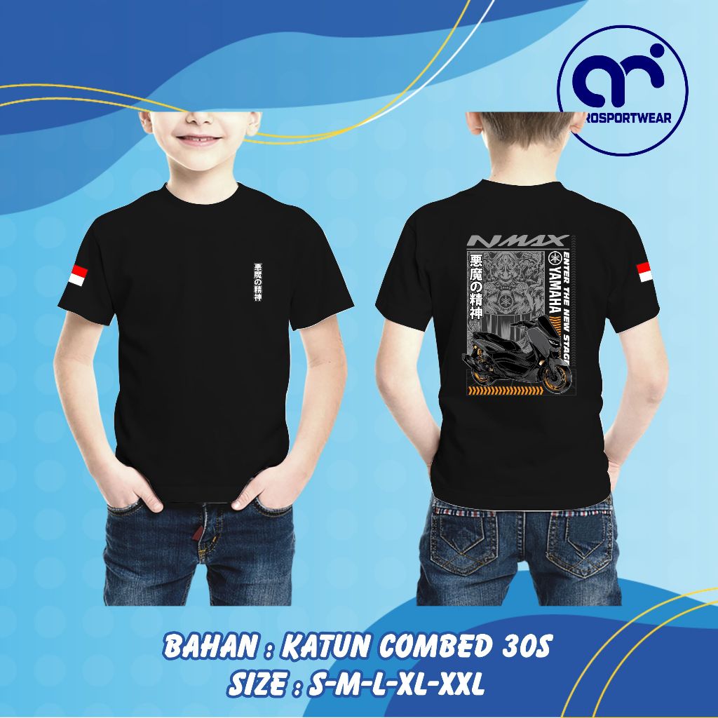 Kaos Anak NMAX Club Indonesia Terbaru Lengan Pendek Baju NMAX Touring