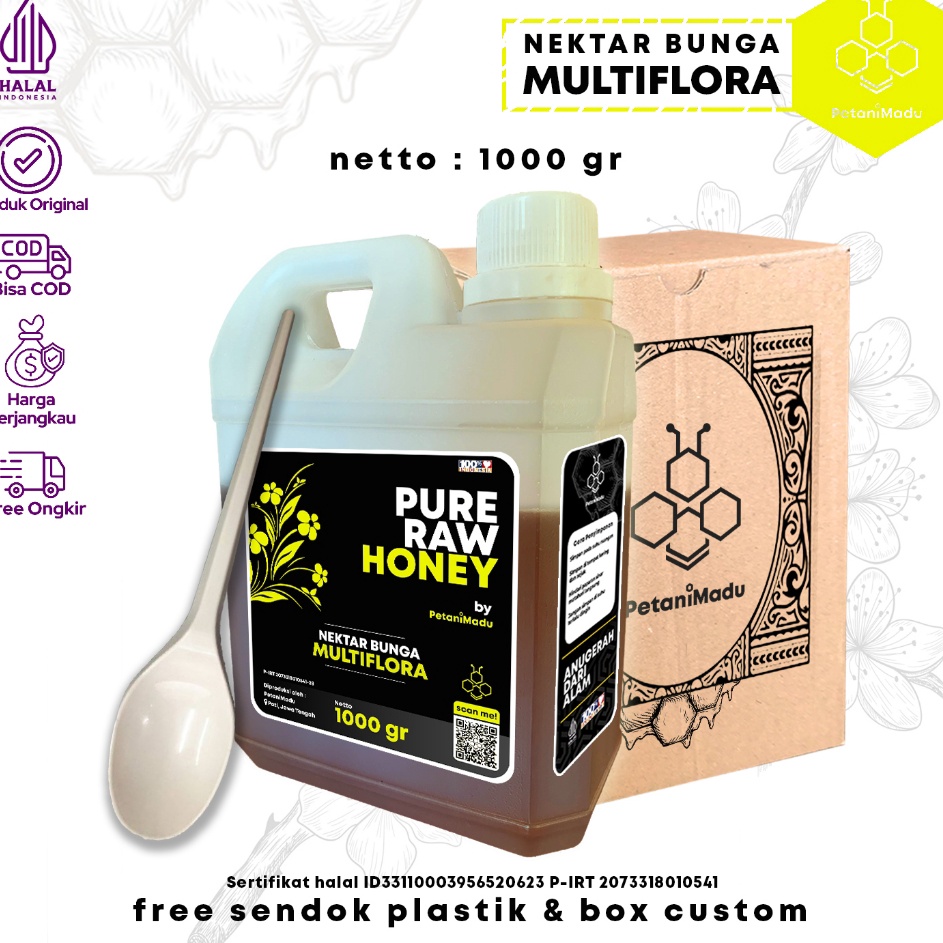 

Baru Madu Asli 1 Madu Murni Nektar Multiflora 1 Kg Pure Natural Raw Honey