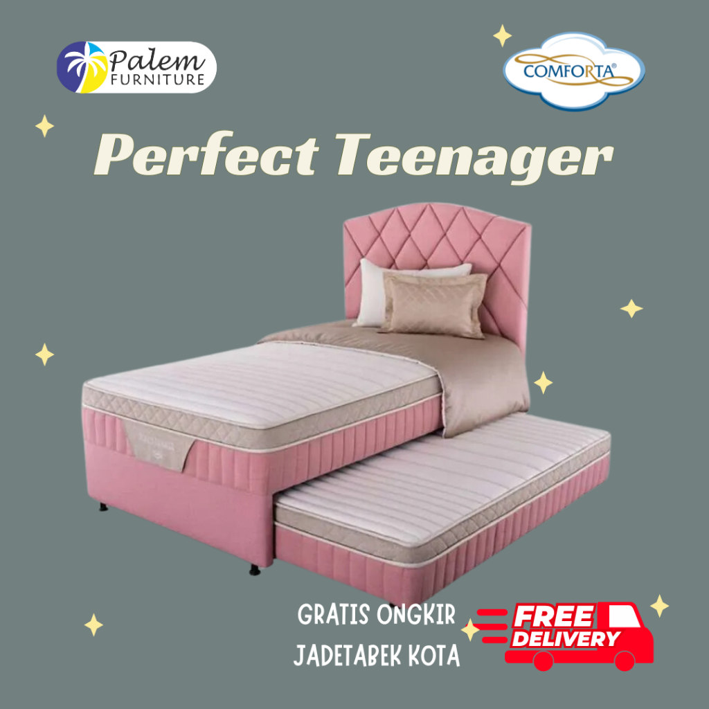 SPRINGBED COMFORTA PERFECT TEENAGER 2 IN 1 KASUR SPRIBED SORONG ATAS & BAWAH