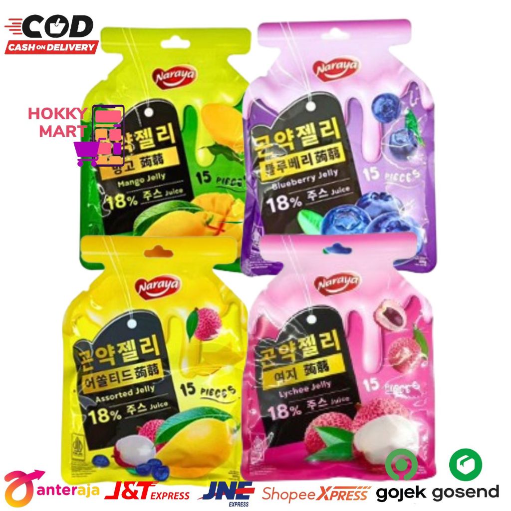 

[ HOKKY ] Naraya Konnyaku Jelly 300gr Assorted Blueberry Lychee Mango